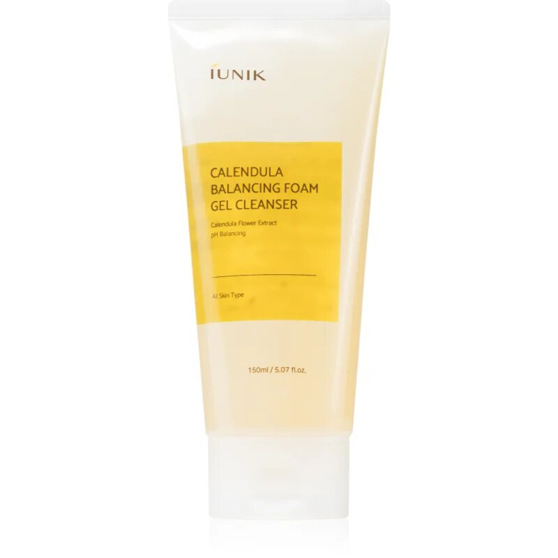 iUnik Calendula Balancing Foam Gel Cleanser gel intens pentru curatare cu efect calmant 150 ml