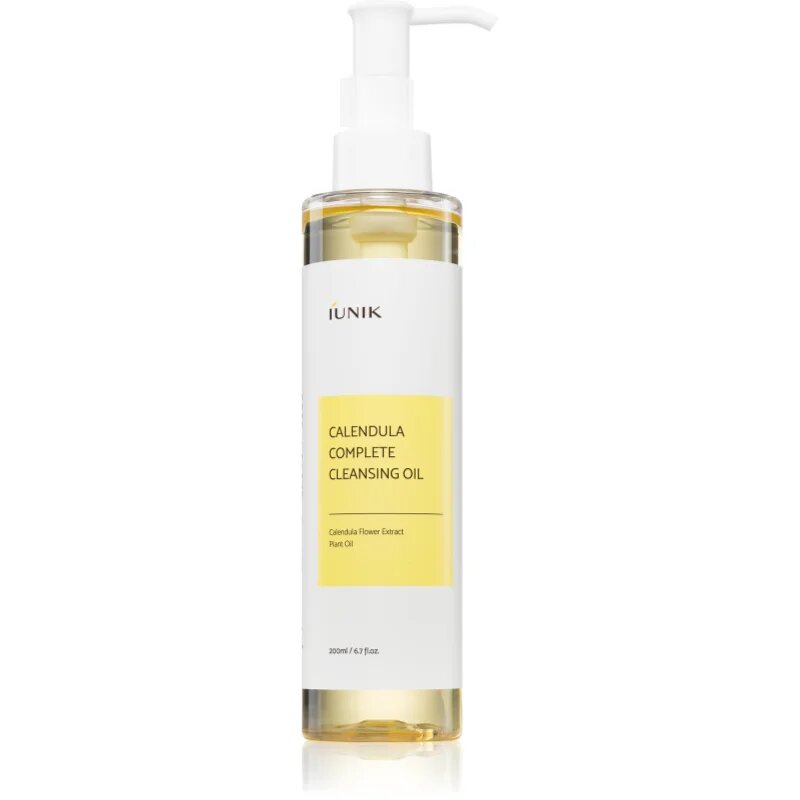 iUnik Calendula Complete Cleansing Oil ulei pentru indepartarea machiajului Ulei de curățare pentru piele sensibilă 200 ml