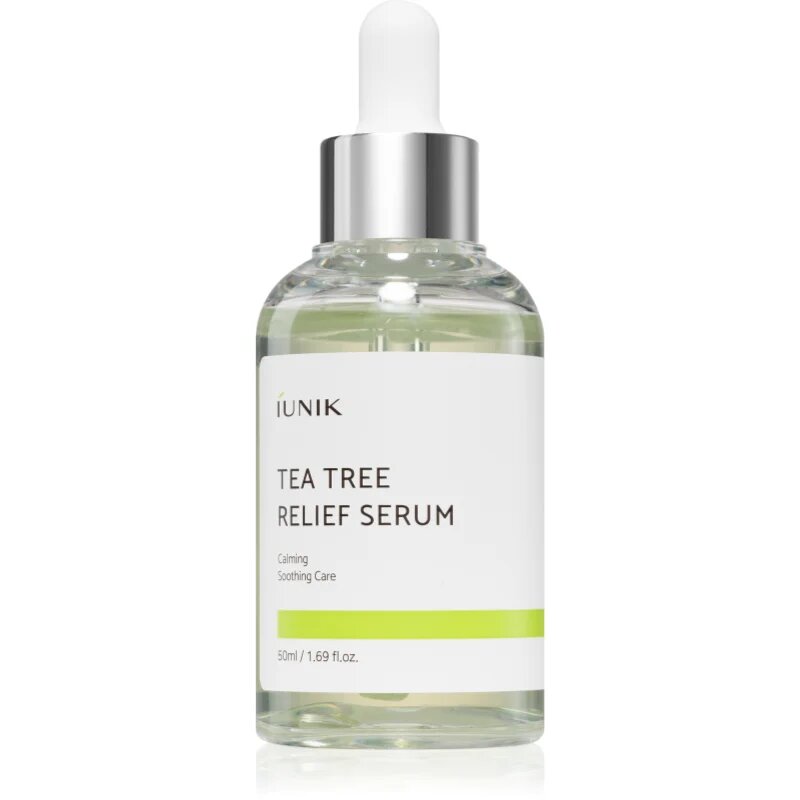 iUnik Tea Tree Relief Serum ser facial calmant pentru piele sensibila predispusa la acnee 50 ml