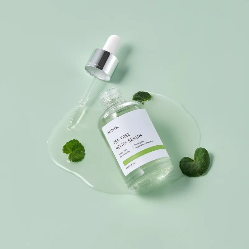 iUnik Tea Tree ser facial calmant pentru piele sensibila predispusa la acnee 50 ml