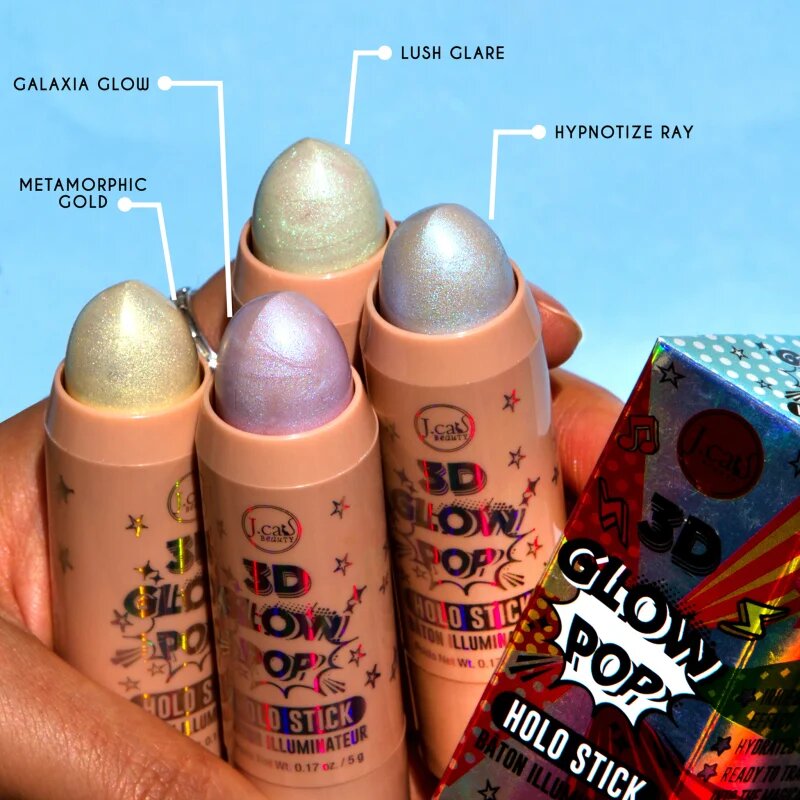 J.Cat Beauty 3D Glow Pop Stick Strălucire culoare 103 Lush Glare 5 g