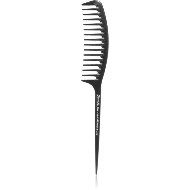 Janeke Carbon Fibre Fashion Comb with a long tail and wavy frame pieptene de păr 215 x 3 cm 1 buc