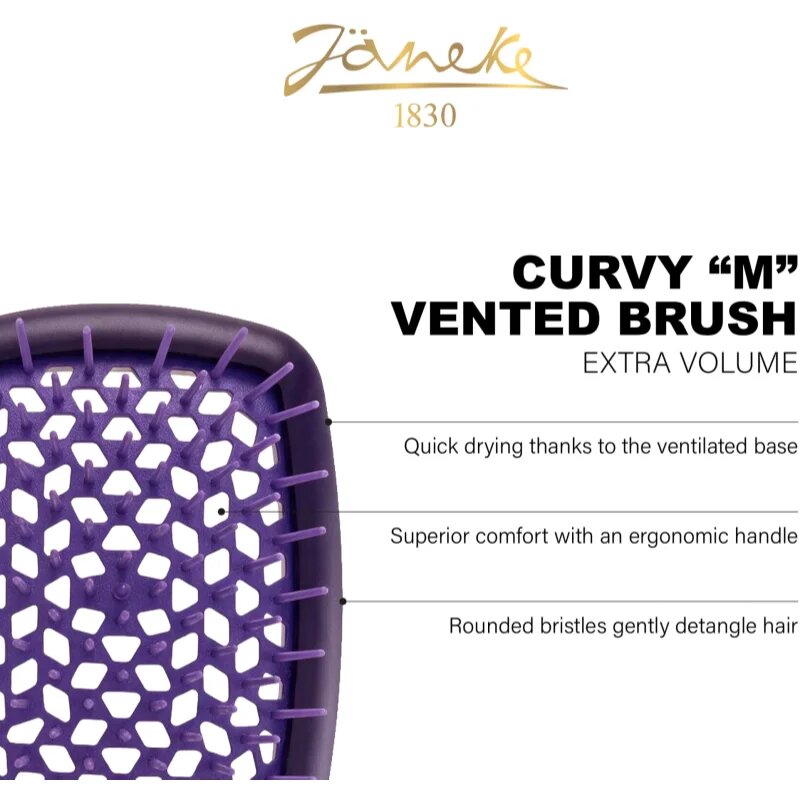 Janeke Curvy "M" Vented Brush perie de tip paletă pentru modelarea termica a parului 21 x 85 x 4 cm 1 buc