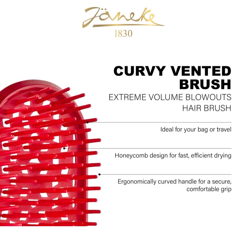 Janeke Curvy Vented Brush perie de tip paletă pentru o uscare rapida 15x5 cm