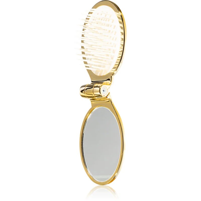 Janeke Gold Line Golden Folding Hair-Brush with Mirror pieptene de păr cu oglinda mica 95 x 55 x 35 cm 1 buc