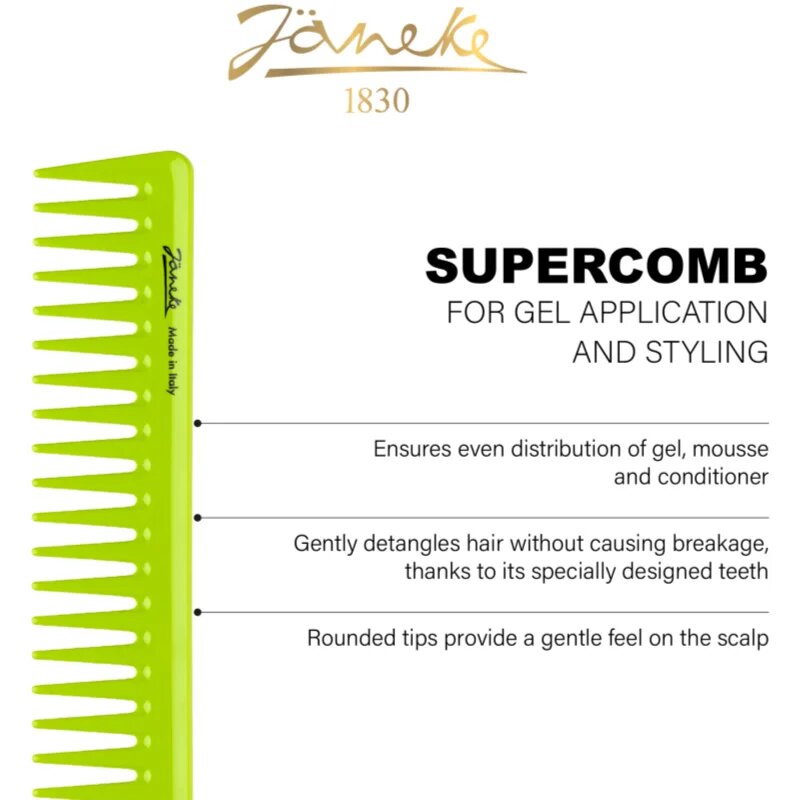 Janeke Supercomb For Gel Application and Styling pieptene pentru aplicarea produselor cu textură de gel 1 buc