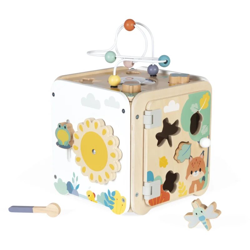 Janod Pure Activity Cube jucărie cu activități 18m+ 1 buc
