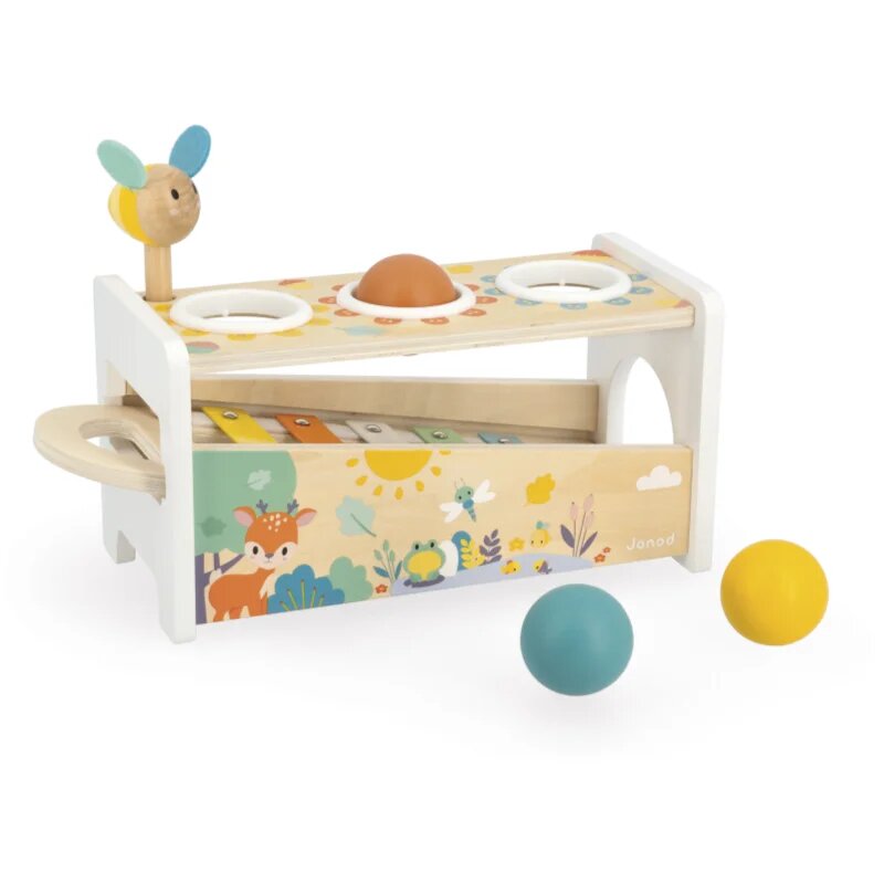 Janod Pure Tap Tap Xylophone joc interactiv de lovit cu ciocanul 12m+ 1 buc