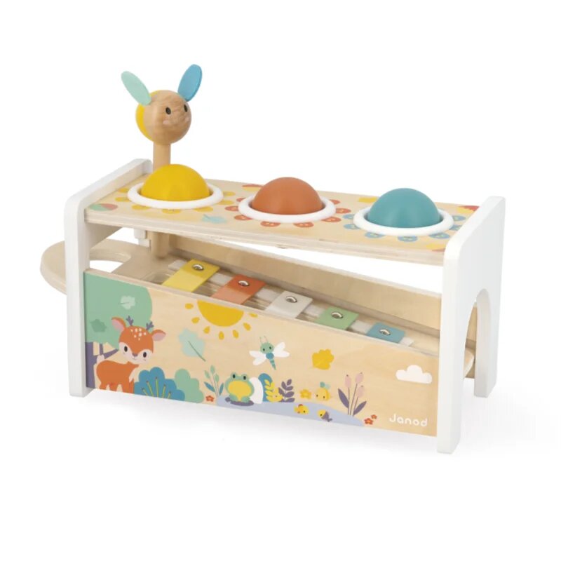 Janod Pure Tap Tap Xylophone joc interactiv de lovit cu ciocanul 12m+ 1 buc