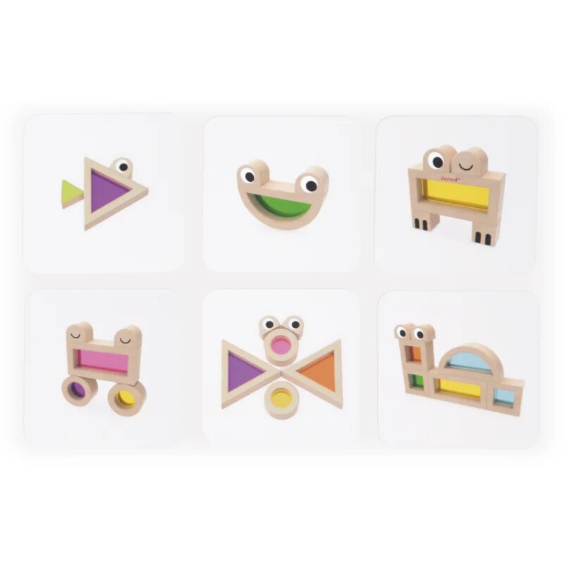 Janod Sensory Game Translucent Blocks jucărie cu activități 12m+ 12 buc