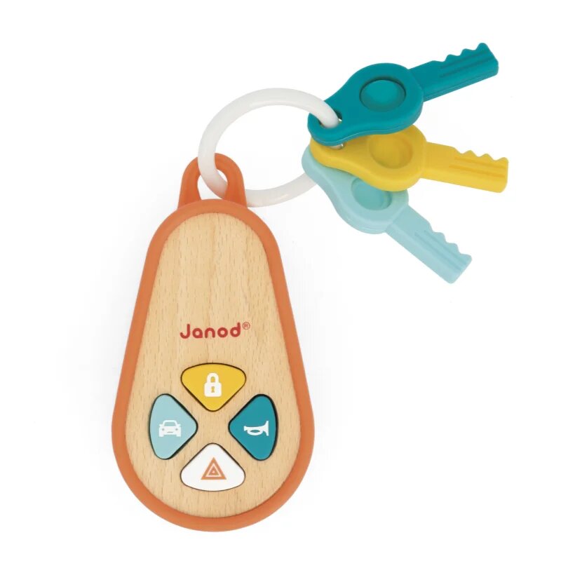 Janod Sounding Keychain jucărie cu activități din lemn 18m+ 1 buc