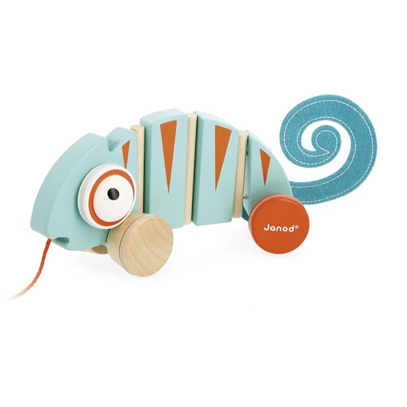 Janod Tropik Pull-Along Chameleon jucărie de tras 12m+ 1 buc