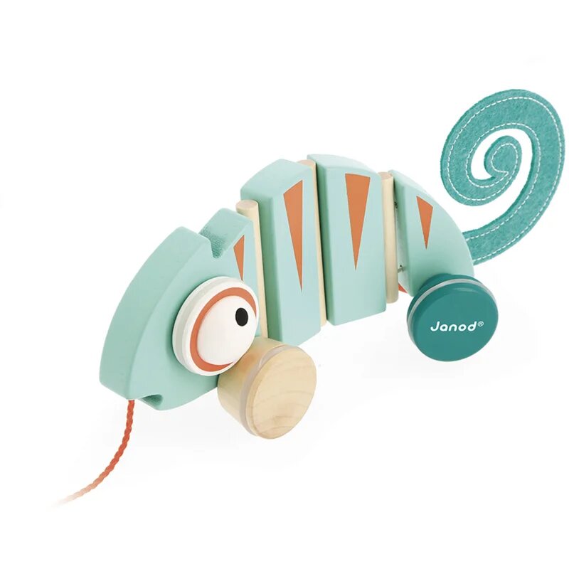 Janod Tropik Pull-Along Chameleon jucărie de tras 12m+ 1 buc
