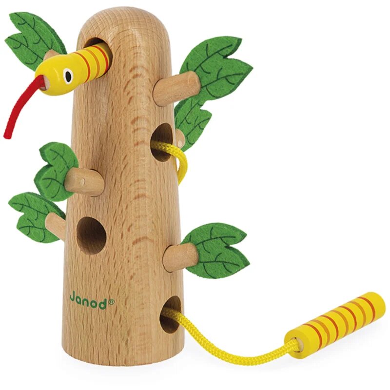 Janod Tropik Tropical Lace-Up Tree jucărie cu activități 18m+ 1 buc