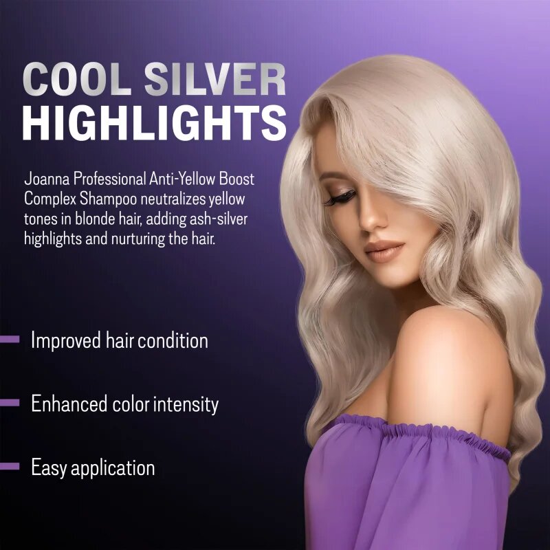 Joanna Professional Color Boost Complex sampon revitalizant pentru părul blond şi gri 500 g