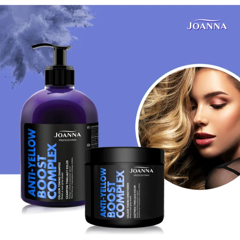 Joanna Professional Color Boost Complex sampon revitalizant pentru părul blond şi gri 500 g