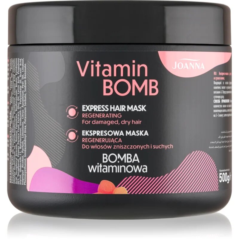 Joanna Vitamin Bomb Express Hair Mask masca pentru păr uscat și deteriorat 500 ml
