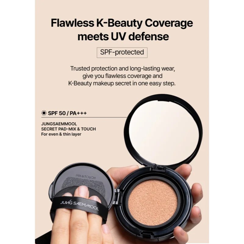 JUNG SAEM MOOL Essential Skin Nuder Cushion make-up pentru luminozitate rezervă culoare Pink Light 14 g