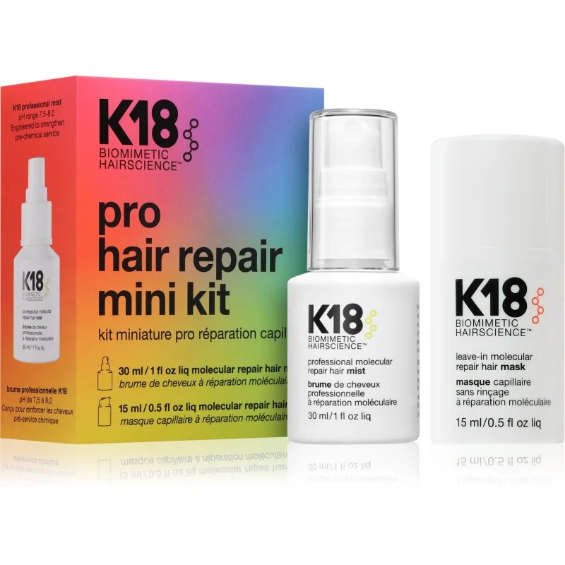 K18 Molecular Repair Mini Kit set cadou pentru par deteriorat 2 buc