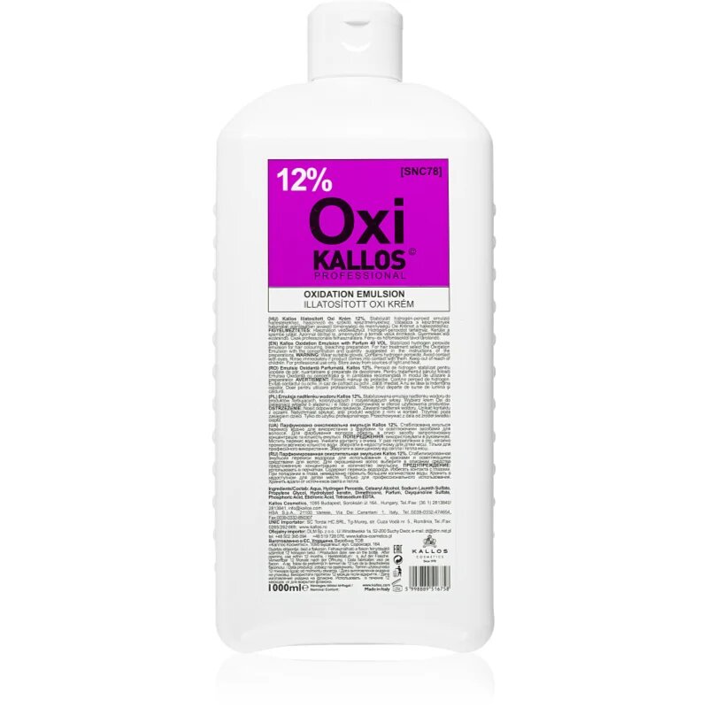 Kallos Classic Oxi Peroxide Cream 12%Peroxide Cream 12% pentru uz profesonial 1000 ml