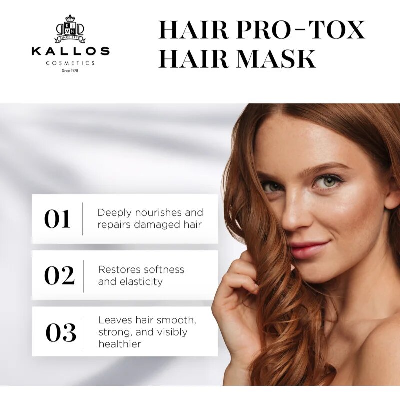 Kallos Hair Pro-Tox Masca pentru par deteriorat cu ulei de cocos acid hialuronic si colagen 275 ml