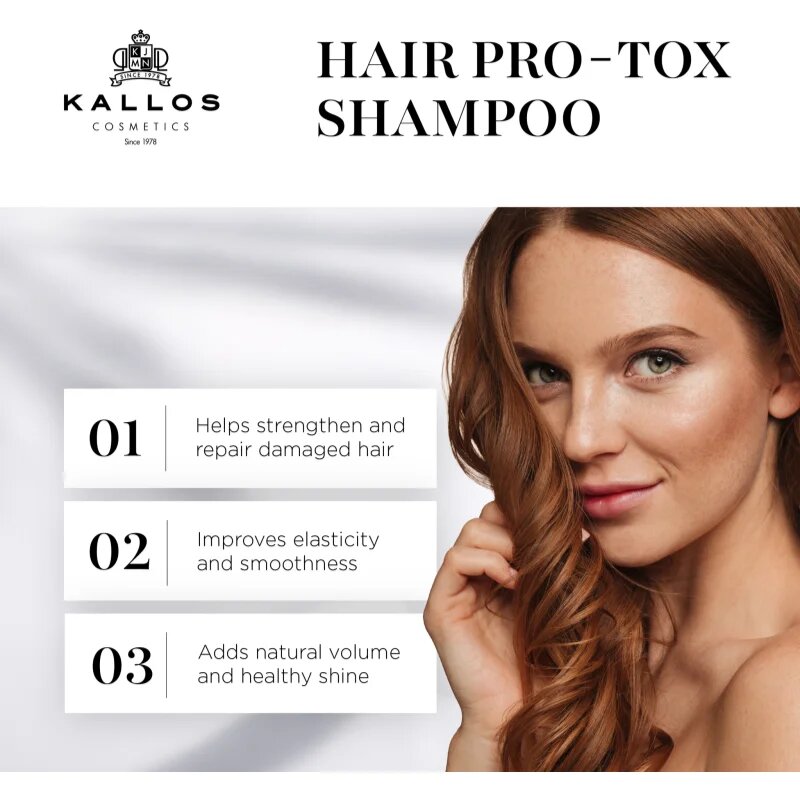 Kallos Hair Pro-Tox sampon cu keratina pentru păr uscat și deteriorat 500 ml