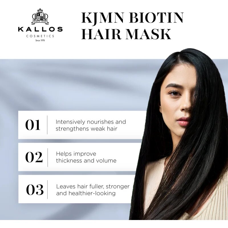 Kallos KJMN Professional Biotin Mască pentru păr subțire slab și fragil 1000 ml
