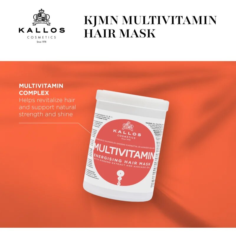 Kallos KJMN Professional Multivitamin masca de par energizant 275 ml