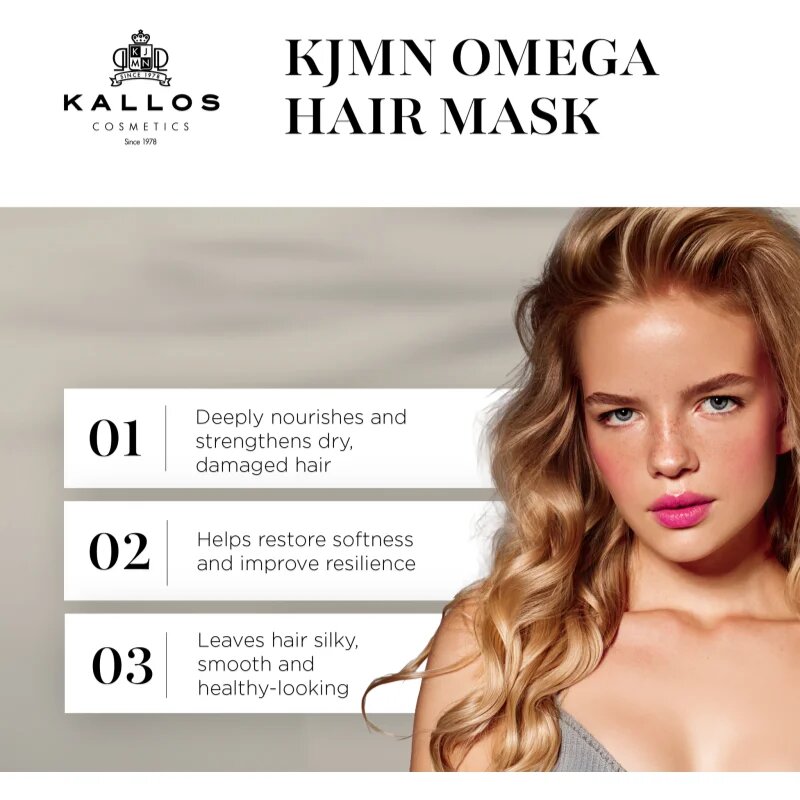 Kallos KJMN Professional Omega masca de par hranitoare cu ulei de macadamia si complex omega 6 1000 ml