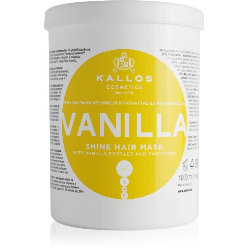 Kallos KJMN Professional Vanilla Mască de păr cu efect revitalizant 1000 ml