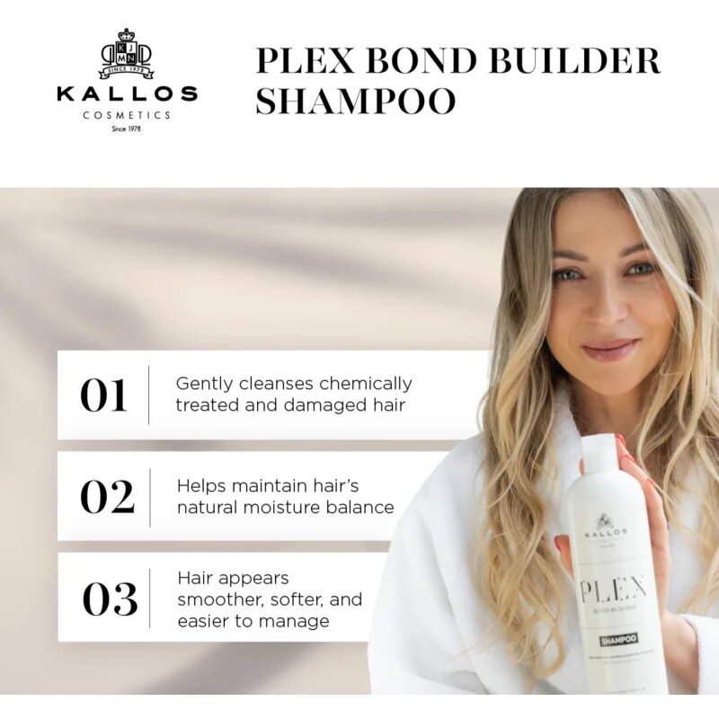 Kallos Plex Shampoo sampon pentru regenerare pentru par degradat sau tratat chimic 500 ml