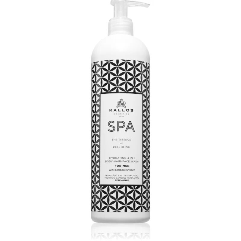 Kallos Spa Hydrating gel de dus hidratant pentru față corp și păr pentru bărbați 500 ml