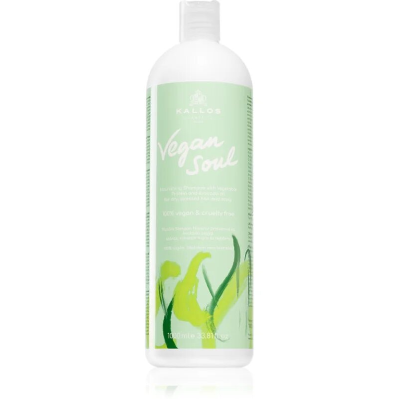Kallos Vegan Soul Nourishing sampon hranitor pantru par uscat si deteriorat 1000 ml