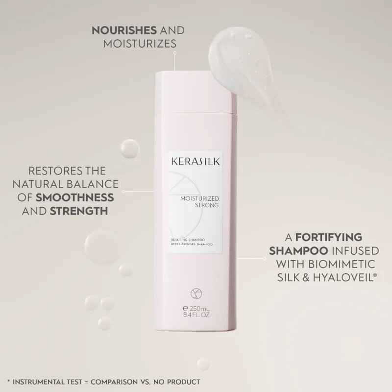 KERASILK Essentials Repairing Shampoo Sampon pentru curatare si hranire a parului pentru păr uscat și deteriorat 250 ml
