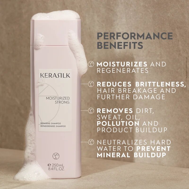 KERASILK Essentials Repairing Shampoo Sampon pentru curatare si hranire a parului pentru păr uscat și deteriorat 250 ml