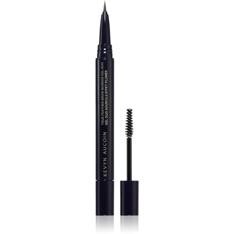 Kevyn Aucoin True Feather Brow Marker Gel Duo creion pentru sprancene cu pensula culoare Ash Blonde 0.4 ml