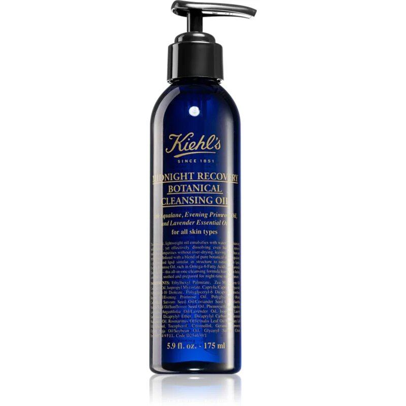 Kiehl's Midnight Recovery Botanical Cleansing Oil ulei demachiant pentru toate tipurile de ten inclusiv piele sensibila 175 ml