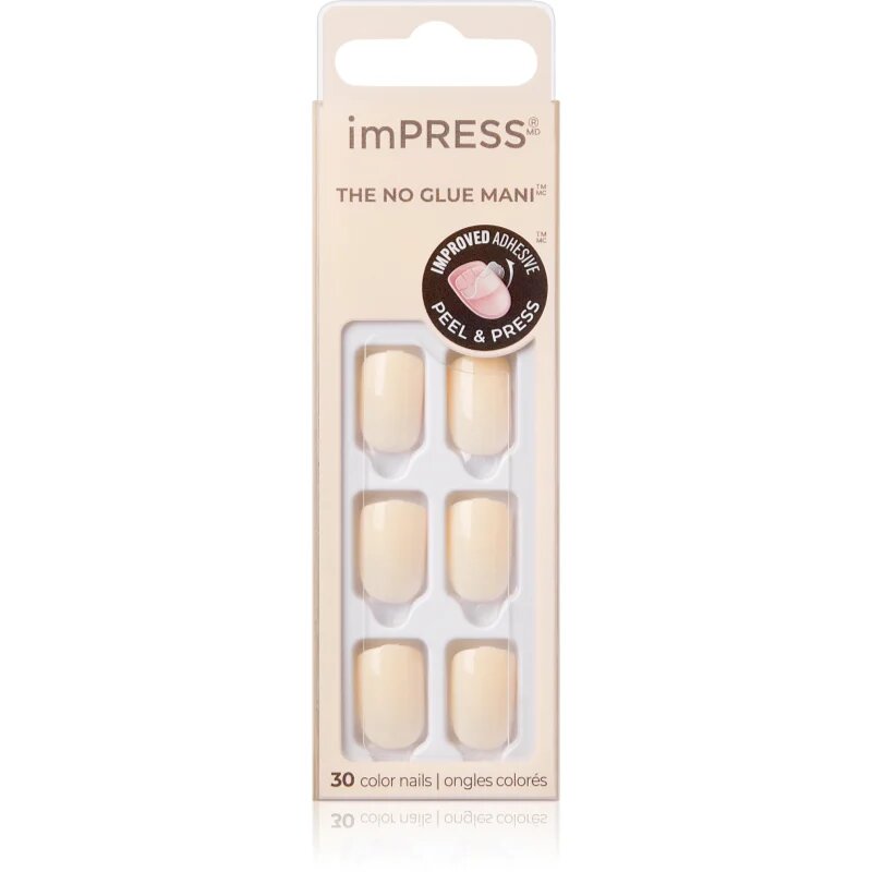 KISS imPRESS The No Glue Mani Short unghii artificiale Point Pink 30 buc
