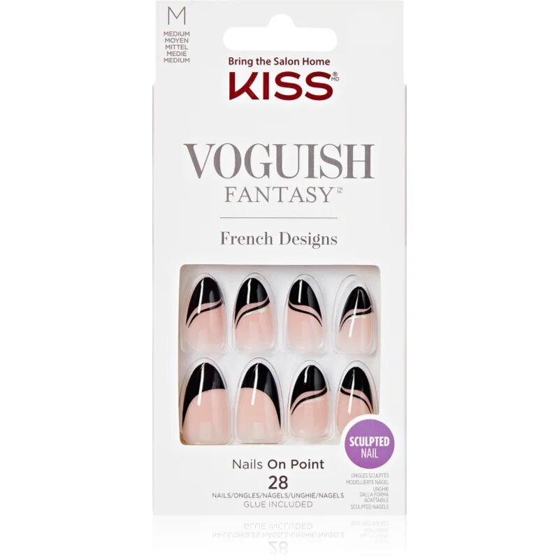 KISS Voguish Fantasy Magnifique unghii artificiale mediu Magnifique 28 buc