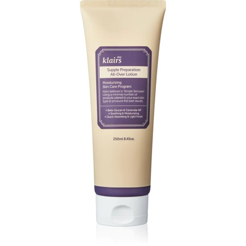 Klairs Supple Preparation All-Over Lotion lotiune de corp intens hidratanta pentru piele uscata 250 ml
