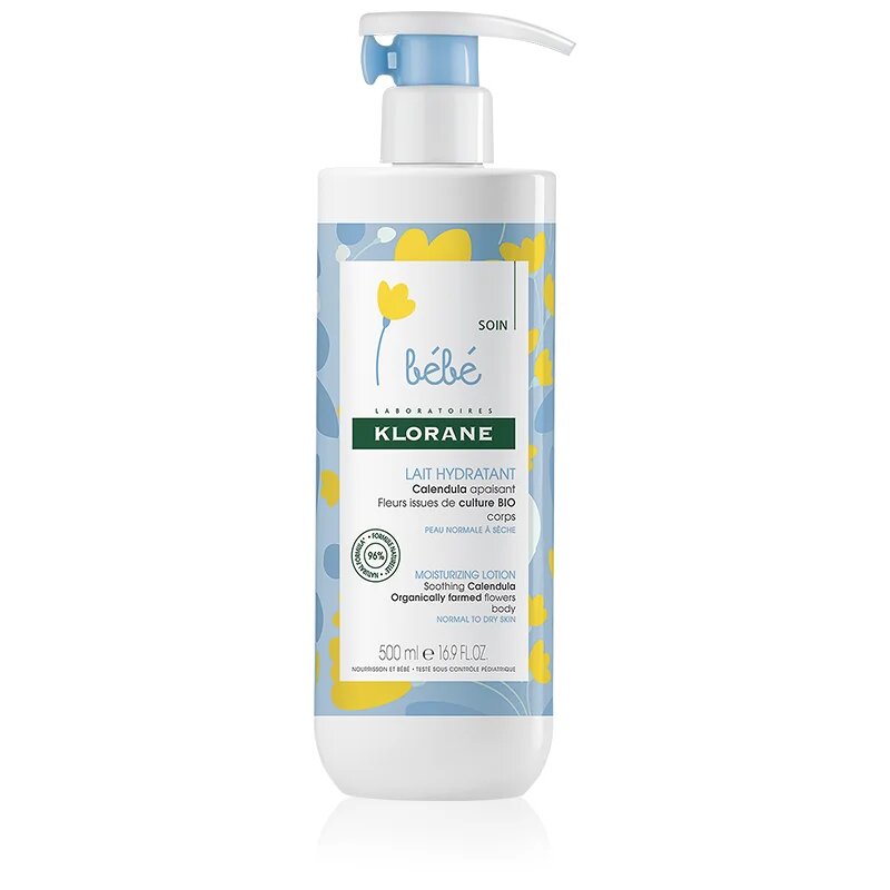 Klorane Bébé Calendula lapte de corp hidratant pentru nou-născuți și copii 500 ml