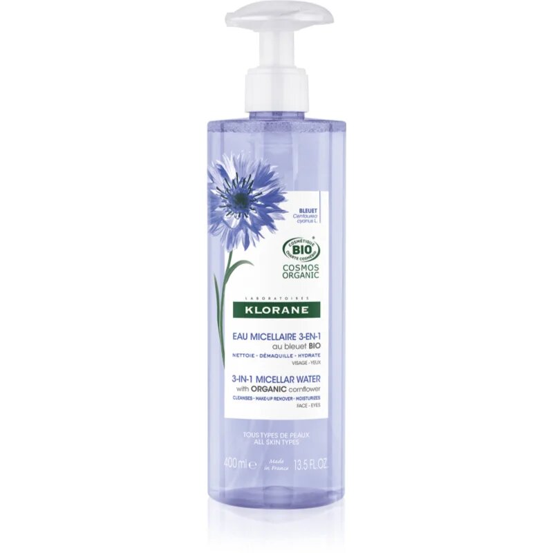 Klorane Cornflower apă micelară 3 în 1 400 ml