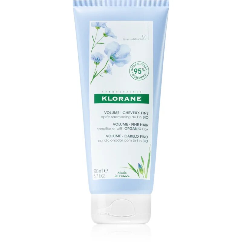 Klorane Flax Fiber balsam pentru par fin 200 ml