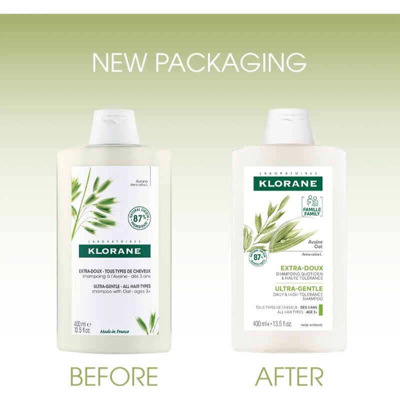 Klorane Oat sampon delicat pentru toate tipurile de păr 200 ml