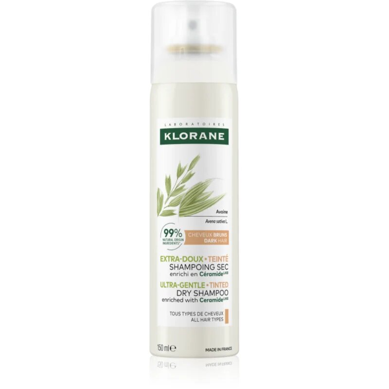 Klorane Oats Dry Shampoo șampon uscat delicat pentru părul închis la culoare 150 ml