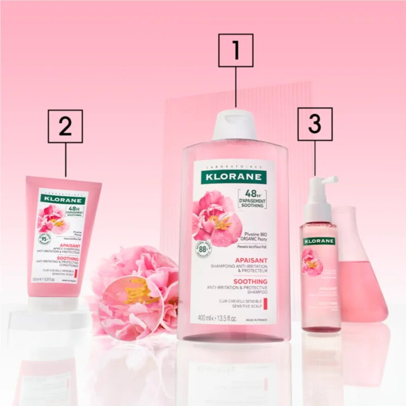 Klorane Peony Soothing Sensitive Hair Scalp Conditioner balsam de păr pentru piele sensibila 150 ml