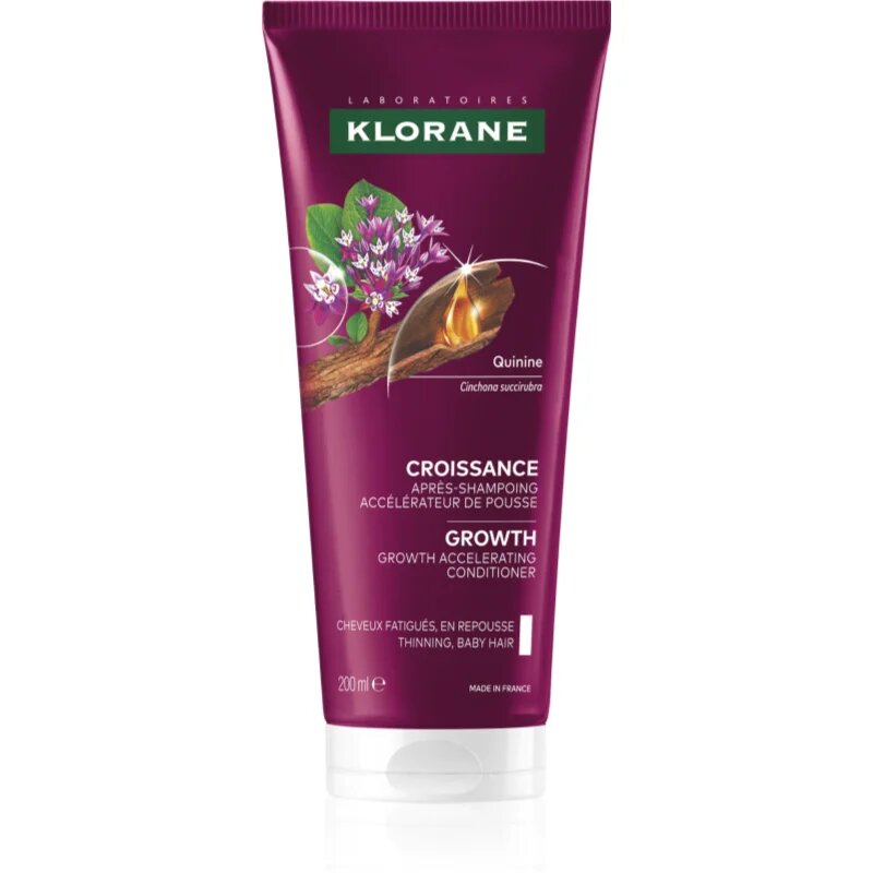 Klorane Quinine Growth Accelerating Conditioner balsam pentru întărirea și creșterea părului 200 ml