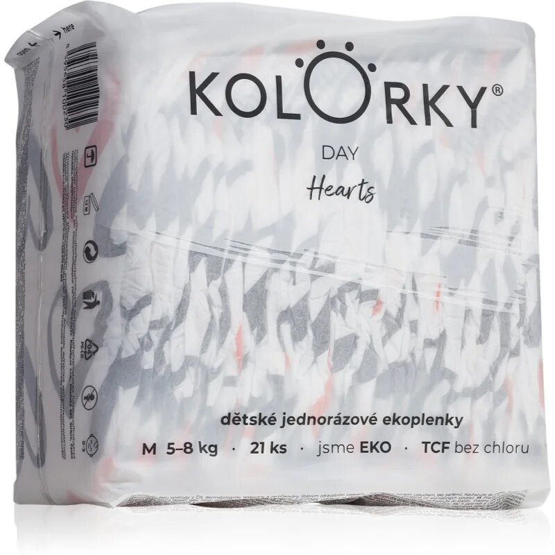 Kolorky Day Hearts scutece de unică folosință marimea M 5-8 Kg 21 buc