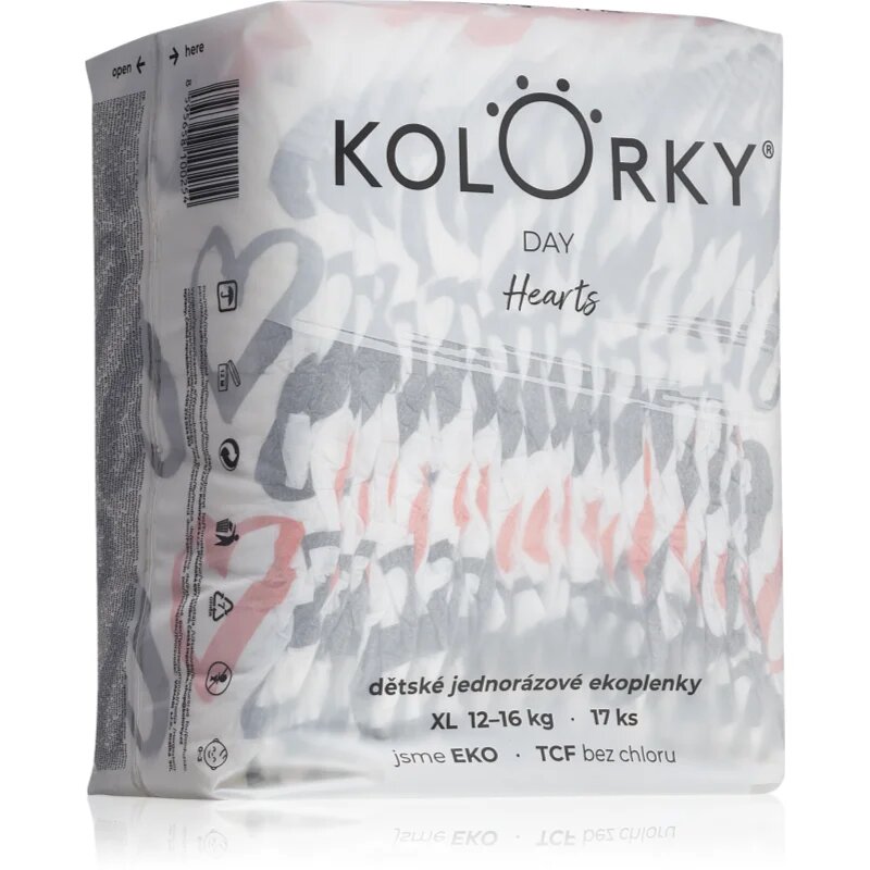 Kolorky Day Hearts scutece de unică folosință marimea XL 12-16 Kg 17 buc