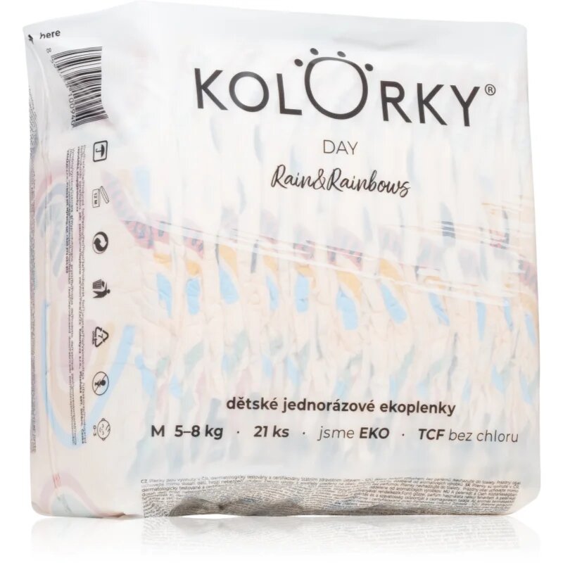 Kolorky Day Rain&Rainbow scutece de unică folosință marimea M 5-8 Kg 21 buc